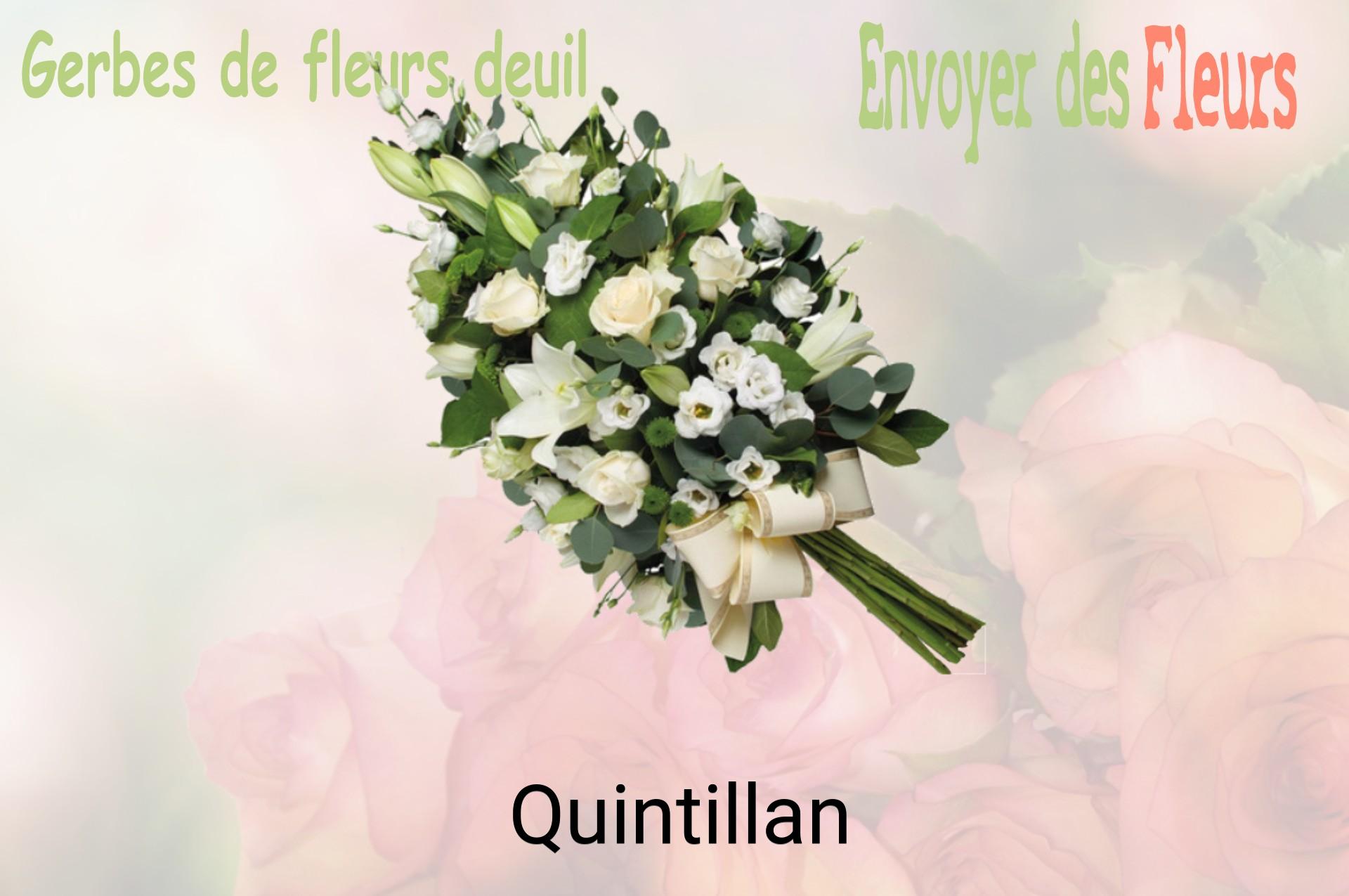Gerbe de fleurs de deuil livrée à Quintillan
